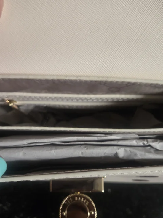 Ted Baker Cream Polka Dot Top-Handle Crossbody with Gold Hardware - Picture 4 of 5